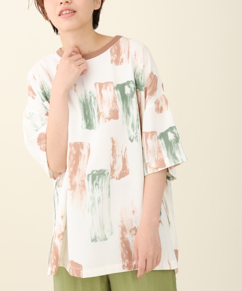 sakishimatokyo(サキシマトーキョー)の「【ZOZO限定】サキシマamp「アート柄ルーズプルオーバー」(Tシャツ/カットソー・レディース・ベージュ/ライトブルー/ブルー・FREE)」の2枚目の写真