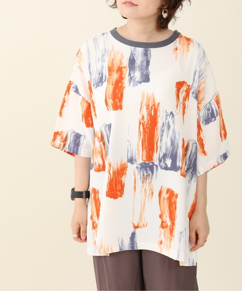sakishimatokyo(サキシマトーキョー)の「【ZOZO限定】サキシマamp「アート柄ルーズプルオーバー」(Tシャツ/カットソー・レディース・ベージュ/ライトブルー/ブルー・FREE)」の5枚目の写真