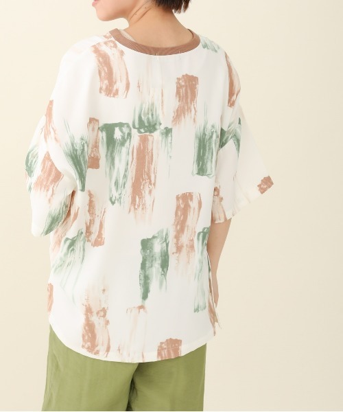 sakishimatokyo(サキシマトーキョー)の「【ZOZO限定】サキシマamp「アート柄ルーズプルオーバー」(Tシャツ/カットソー・レディース・ベージュ/ライトブルー/ブルー・FREE)」の9枚目の写真