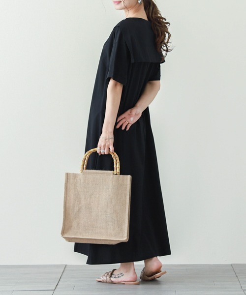 SUGAR BISKET（シュガービスケット）の「セーラーカラーシャツワンピース（ワンピース・レディース・ホワイト/ブラック/ベージュ/サックスブルー・C/M/L）」の14枚目の写真