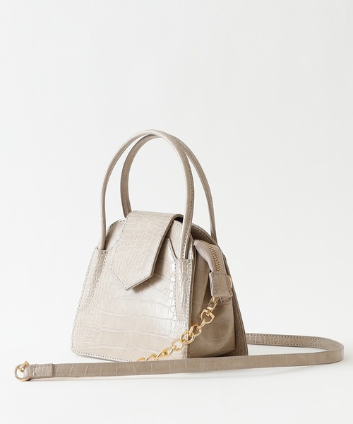 COLONY 2139(コロニートゥーワンスリーナイン)の「クロコ台形2Wayチェーンミニショルダーバッグ/ハンドバッグ(ショルダーバッグ・レディース・ブラック/ベージュ/カーキ/ブルー・FREE)」の18枚目の写真