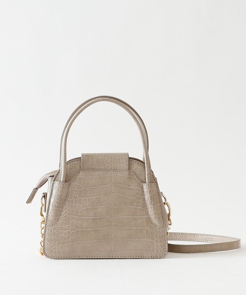 COLONY 2139(コロニートゥーワンスリーナイン)の「クロコ台形2Wayチェーンミニショルダーバッグ/ハンドバッグ(ショルダーバッグ・レディース・ブラック/ベージュ/カーキ/ブルー・FREE)」の6枚目の写真