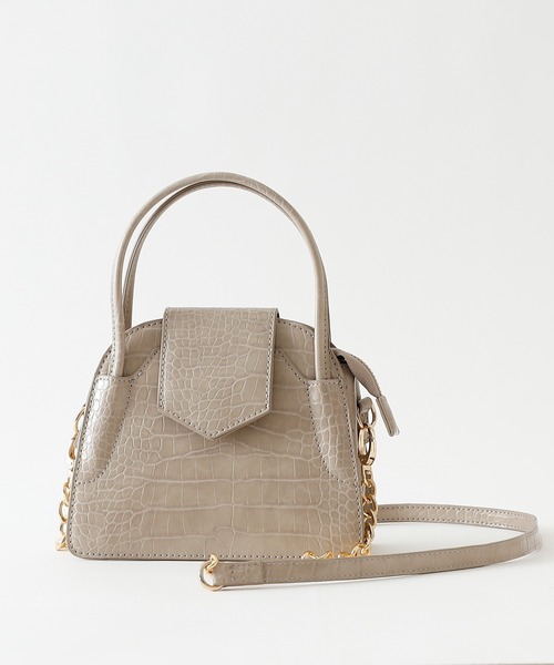 COLONY 2139(コロニートゥーワンスリーナイン)の「クロコ台形2Wayチェーンミニショルダーバッグ/ハンドバッグ(ショルダーバッグ・レディース・ブラック/ベージュ/カーキ/ブルー・FREE)」の8枚目の写真