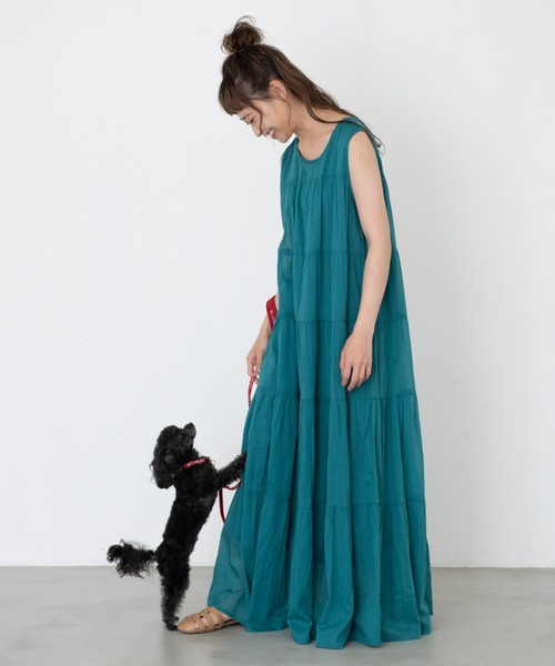 MERLOT（メルロー）の「カラフルティアードワンピース（ワンピース・レディース・ブラック/レッド/イエロー/ターコイズブルー・FREE）」の3枚目の写真