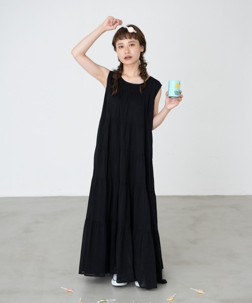 MERLOT（メルロー）の「カラフルティアードワンピース（ワンピース・レディース・ブラック/レッド/イエロー/ターコイズブルー・FREE）」の5枚目の写真