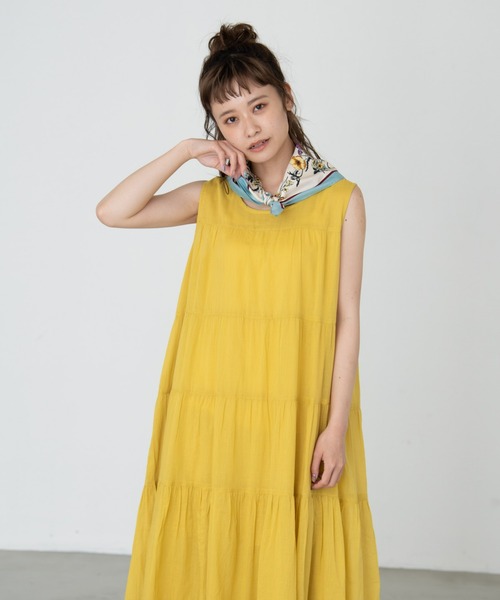 MERLOT（メルロー）の「カラフルティアードワンピース（ワンピース・レディース・ブラック/レッド/イエロー/ターコイズブルー・FREE）」の9枚目の写真