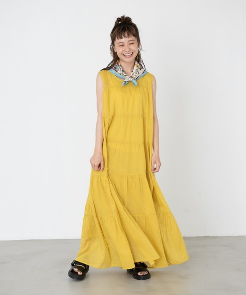 MERLOT（メルロー）の「カラフルティアードワンピース（ワンピース・レディース・ブラック/レッド/イエロー/ターコイズブルー・FREE）」の16枚目の写真