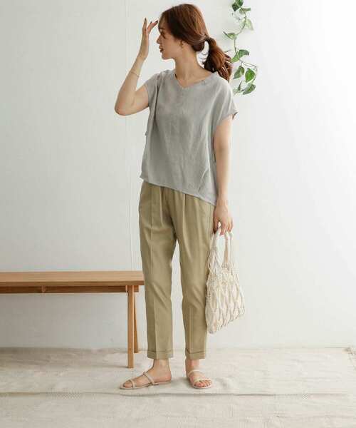 URBAN RESEARCH DOORS - 新品今季 DOORS リネンバックタックフレンチブラウス URBAN RESEARCH DOORS シャツ ブラウス 【WEB限定】リネンバック