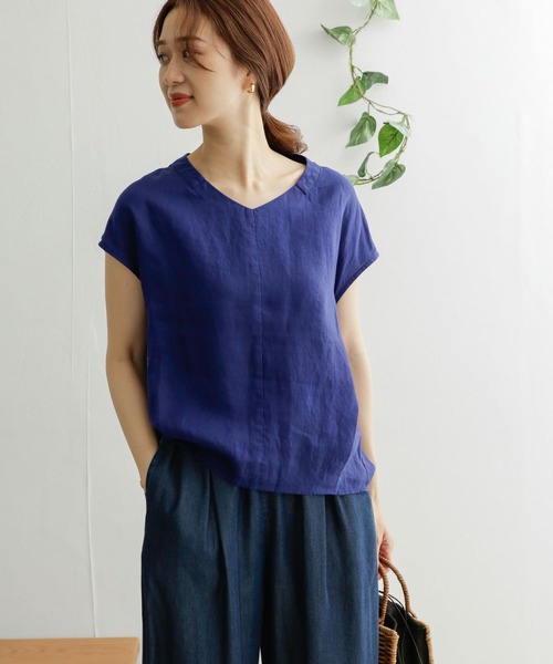 URBAN RESEARCH DOORS（アーバンリサーチドアーズ）の「【WEB限定】リネンバックタックフレンチブラウス（シャツ/ブラウス・レディース・ライトブルー/ロイヤルブルー・ONE）」の19枚目の写真