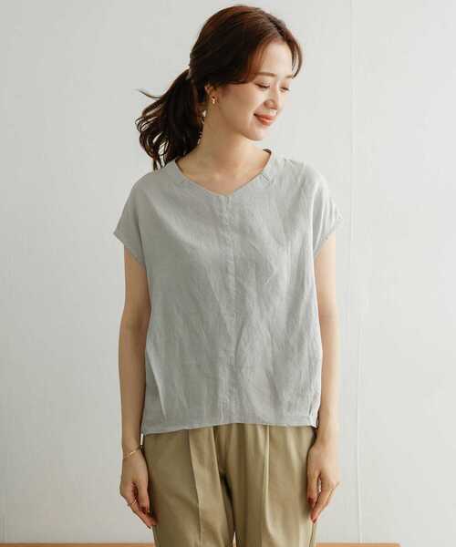 URBAN RESEARCH DOORS - 今季新品★アーバンリサーチドアーズ★リネン2wayフレンチタックブラウス URBAN RESEARCH DOORS リネン2WAYフレンチタックブラウス BEIGE