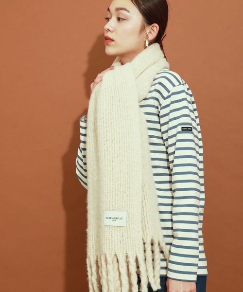 MADEMOISELLE ROPE'（マドモアゼル ロペ）の「リサイクルヤーンボリュームストール（ストール/ショール・レディース・グレー/オフホワイト/カーキ/オレンジ/ブルー・FREE）」の10枚目の写真