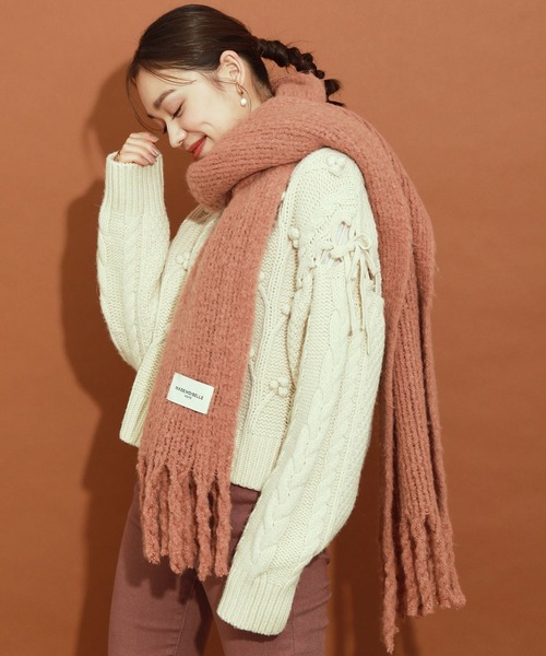 MADEMOISELLE ROPE'（マドモアゼル ロペ）の「リサイクルヤーンボリュームストール（ストール/ショール・レディース・グレー/オフホワイト/カーキ/オレンジ/ブルー・FREE）」の11枚目の写真