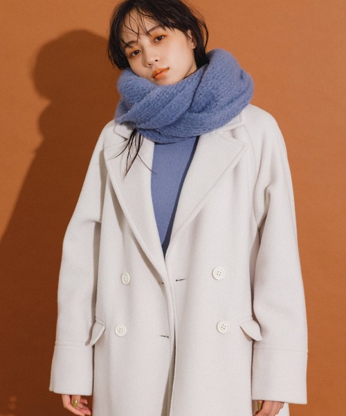 MADEMOISELLE ROPE'（マドモアゼル ロペ）の「リサイクルヤーンボリュームストール（ストール/ショール・レディース・グレー/オフホワイト/カーキ/オレンジ/ブルー・FREE）」の22枚目の写真