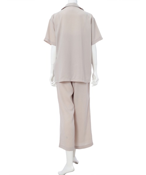 fifth calin(フィフスカラン)の「キャミ付き半袖ジャケットセットアップ(セットアップ・レディース・ネイビー/ピンク/グレイッシュベージュ・MEDIUM)」の7枚目の写真