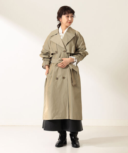Demi-Luxe BEAMS（デミルクス ビームス）の「Demi-Luxe BEAMS / シャンブレー ライトトレンチコート（トレンチコート・レディース・ベージュ/カーキ・38/36）」の11枚目の写真