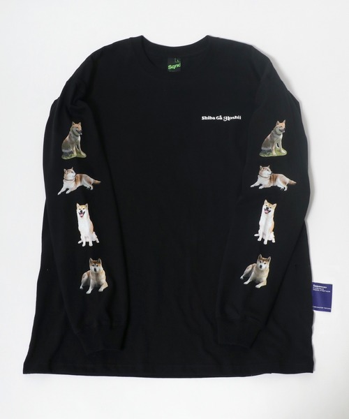 Salong hameu（サロン ハミュー）の「実写柴犬フォトグラフィックプリント ビッグシルエットロンT（Tシャツ/カットソー・メンズ・ホワイト/ブラック/ダークグリーン/ブルー/ホワイト系その他/ブラック系その他/ブルー系その他/ホワイト系その他2/グリーン系その他/ブラック系その他2/グリーン系その他2・M/L/XL）」の6枚目の写真