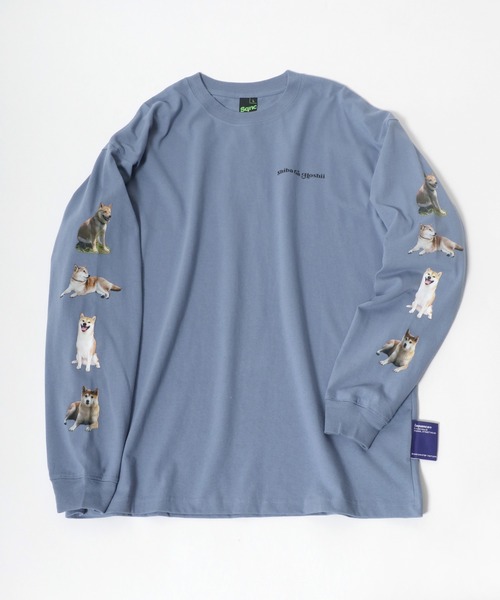 Salong hameu（サロン ハミュー）の「実写柴犬フォトグラフィックプリント ビッグシルエットロンT（Tシャツ/カットソー・メンズ・ホワイト/ブラック/ダークグリーン/ブルー/ホワイト系その他/ブラック系その他/ブルー系その他/ホワイト系その他2/グリーン系その他/ブラック系その他2/グリーン系その他2・M/L/XL）」の11枚目の写真