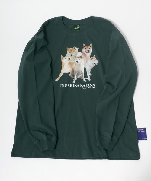 Salong hameu（サロン ハミュー）の「実写柴犬フォトグラフィックプリント ビッグシルエットロンT（Tシャツ/カットソー・メンズ・ホワイト/ブラック/ダークグリーン/ブルー/ホワイト系その他/ブラック系その他/ブルー系その他/ホワイト系その他2/グリーン系その他/ブラック系その他2/グリーン系その他2・M/L/XL）」の8枚目の写真