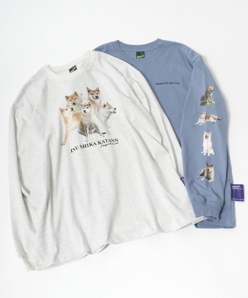 Salong hameu（サロン ハミュー）の「実写柴犬フォトグラフィックプリント ビッグシルエットロンT（Tシャツ/カットソー・メンズ・ホワイト/ブラック/ダークグリーン/ブルー/ホワイト系その他/ブラック系その他/ブルー系その他/ホワイト系その他2/グリーン系その他/ブラック系その他2/グリーン系その他2・M/L/XL）」の18枚目の写真