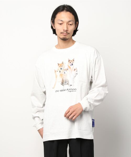 Salong hameu（サロン ハミュー）の「実写柴犬フォトグラフィックプリント ビッグシルエットロンT（Tシャツ/カットソー・メンズ・ホワイト/ブラック/ダークグリーン/ブルー/ホワイト系その他/ブラック系その他/ブルー系その他/ホワイト系その他2/グリーン系その他/ブラック系その他2/グリーン系その他2・M/L/XL）」の21枚目の写真