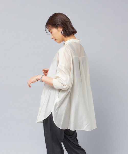 Rouge vif（ルージュヴィフ）の「シアーシャツ（シャツ/ブラウス・レディース・アイボリー/ブラウン/ベージュ・フリー）」の2枚目の写真