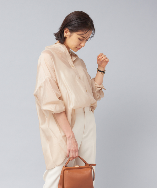 Rouge vif（ルージュヴィフ）の「シアーシャツ（シャツ/ブラウス・レディース・アイボリー/ブラウン/ベージュ・フリー）」の15枚目の写真