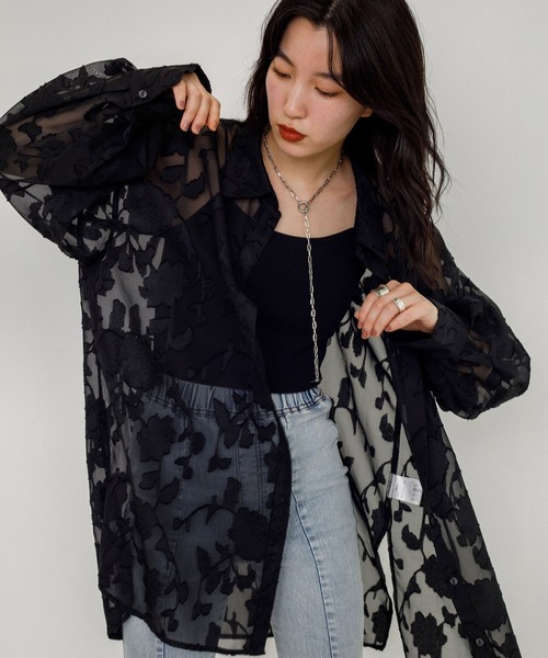 H5856◾️クロエ　花柄シルク100% シアーブラウス　Y2K ROJITA（ロジータ） シャツ ブラウス 花柄シアーブラウス : ZOZOTOWN