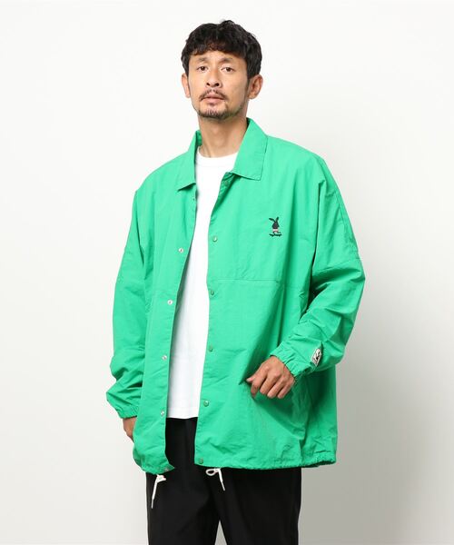 GGD（ジージーディー）の「Shabby 胸刺繍コーチジャケット（ブルゾン・メンズ・ネイビー×ホワイト/グリーン/ライトブラウン・M/L）」の3枚目の写真