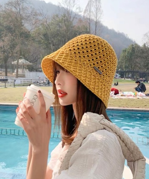 KOR（ケーオーアール）の「ワンポイント付きバケットハット（ハット・レディース・アイボリー/ブラック/モカ/マスタード・FREE）」の4枚目の写真