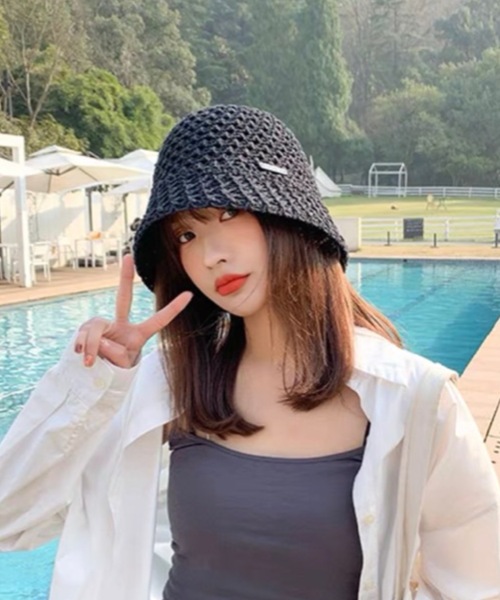 KOR（ケーオーアール）の「ワンポイント付きバケットハット（ハット・レディース・アイボリー/ブラック/モカ/マスタード・FREE）」の5枚目の写真