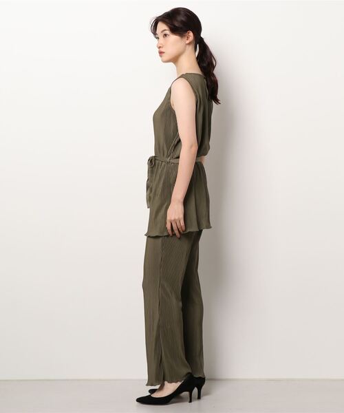 VENCEEXCHANGE（ヴァンスエクスチェンジ）の「ノースリタンクパンツセット（つなぎ/オールインワン・レディース・ブラック/クリアグリーン・M）」の3枚目の写真