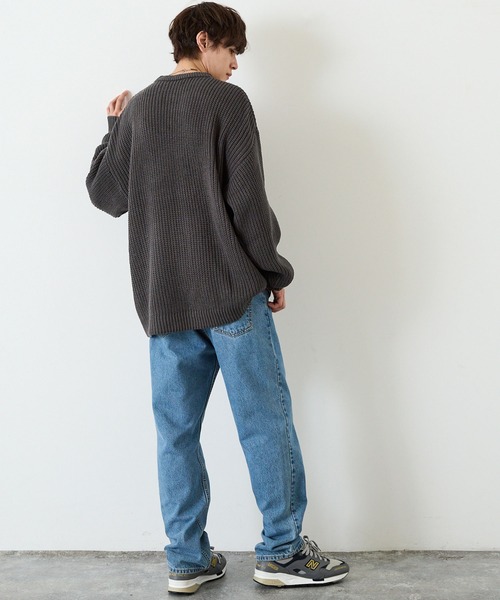 U.S. POLO ASSN.(ユーエスポロアッスン)の「U.S. POLO ASSN. / ユーエスポロアッスン 別注 ビッグシルエット ロゴ刺繍 クルーネックニット(ニット/セーター・メンズ・ブラック/グレー/アイボリー/ダークグレー/グレイッシュベージュ/グレイッシュブルー/ダークグリーン/ブラウン/ネイビー/オリーブ・M/L)」の19枚目の写真