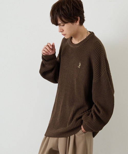 U.S. POLO ASSN.(ユーエスポロアッスン)の「U.S. POLO ASSN. / ユーエスポロアッスン 別注 ビッグシルエット ロゴ刺繍 クルーネックニット(ニット/セーター・メンズ・ブラック/グレー/アイボリー/ダークグレー/グレイッシュベージュ/グレイッシュブルー/ダークグリーン/ブラウン/ネイビー/オリーブ・M/L)」の15枚目の写真