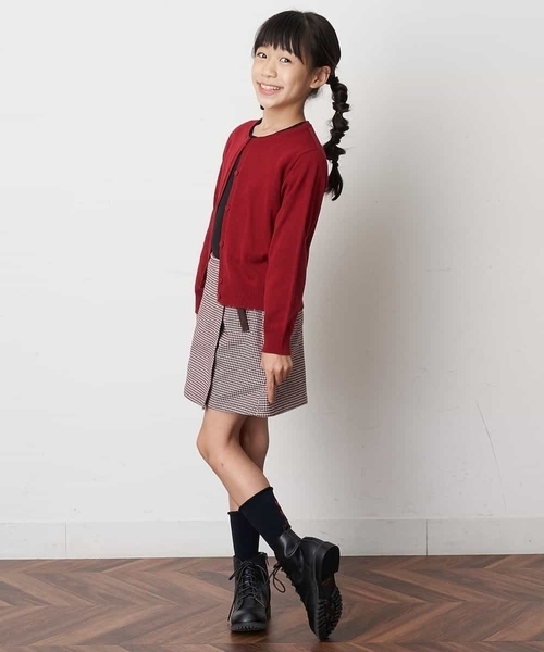 a.v.v（アーヴェヴェ）の「[100-130]チェックガラアシメフロントラップパンツ（その他パンツ・キッズ・ボルドー・100/110/130/120）」の10枚目の写真