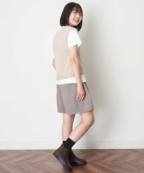 a.v.v（アーヴェヴェ）の「[100-130]チェックガラアシメフロントラップパンツ（その他パンツ・キッズ・ボルドー・100/110/130/120）」の16枚目の写真