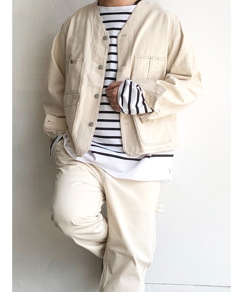 SMITH'S(スミス)の「SMITH'S AMERICAN CHARIE ENGINEER(ノーカラージャケット・メンズ・アイボリー/ブラック・LARGE/S/MEDIUM)」の11枚目の写真
