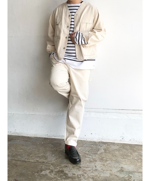 SMITH'S(スミス)の「SMITH'S AMERICAN CHARIE ENGINEER(ノーカラージャケット・メンズ・アイボリー/ブラック・LARGE/S/MEDIUM)」の12枚目の写真