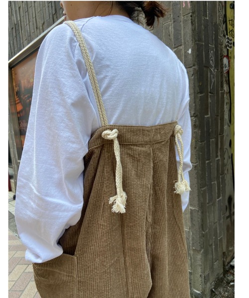 MANASTASH（マナスタッシュ）の「MANASTASH/マナスタッシュ　太畝コーデュロイサロペット（その他パンツ・レディース・ホワイト/モカ・FREE）」の12枚目の写真