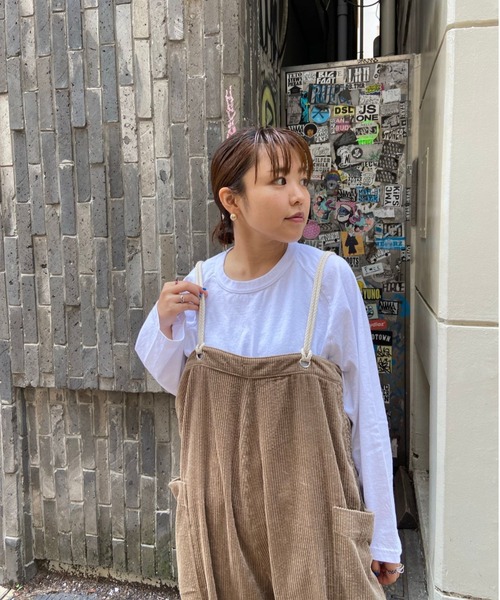 MANASTASH（マナスタッシュ）の「MANASTASH/マナスタッシュ　太畝コーデュロイサロペット（その他パンツ・レディース・ホワイト/モカ・FREE）」の11枚目の写真