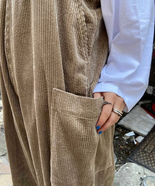 MANASTASH（マナスタッシュ）の「MANASTASH/マナスタッシュ　太畝コーデュロイサロペット（その他パンツ・レディース・ホワイト/モカ・FREE）」の13枚目の写真