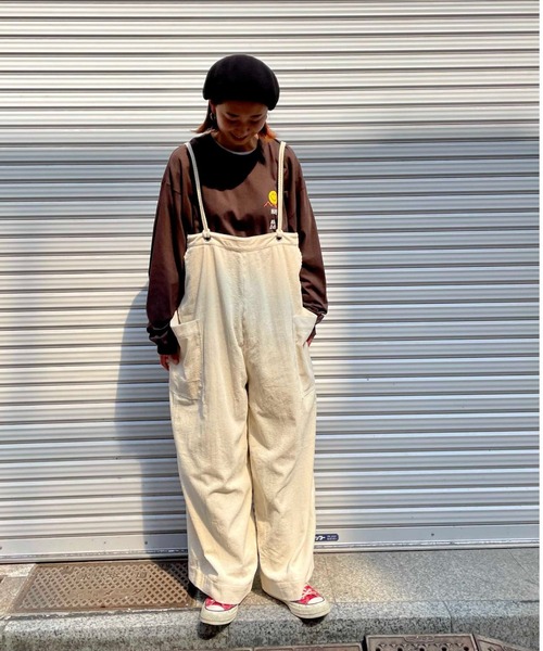 MANASTASH（マナスタッシュ）の「MANASTASH/マナスタッシュ　太畝コーデュロイサロペット（その他パンツ・レディース・ホワイト/モカ・FREE）」の8枚目の写真