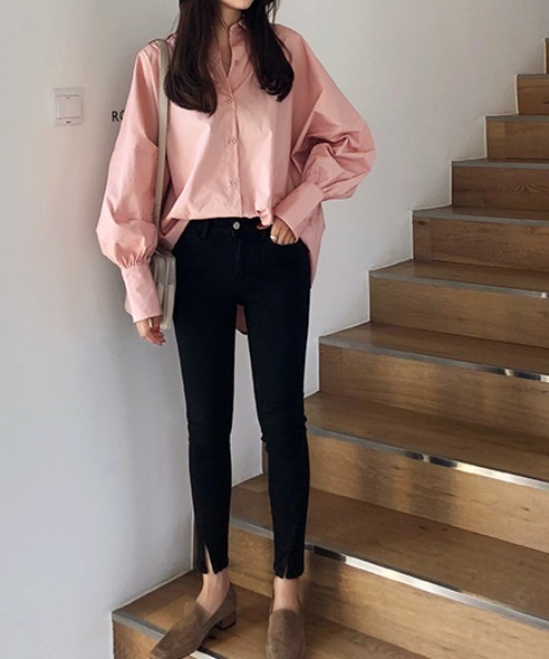 Diosfront（ディオスフロント）の「パフスリーブルーズシャツ（シャツ/ブラウス・レディース・ホワイト/ピンク/ブルーグレー・M/L）」の12枚目の写真