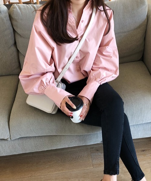 Diosfront（ディオスフロント）の「パフスリーブルーズシャツ（シャツ/ブラウス・レディース・ホワイト/ピンク/ブルーグレー・M/L）」の8枚目の写真