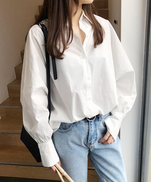 Diosfront（ディオスフロント）の「パフスリーブルーズシャツ（シャツ/ブラウス・レディース・ホワイト/ピンク/ブルーグレー・M/L）」の14枚目の写真