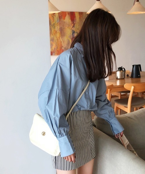 Diosfront（ディオスフロント）の「パフスリーブルーズシャツ（シャツ/ブラウス・レディース・ホワイト/ピンク/ブルーグレー・M/L）」の6枚目の写真