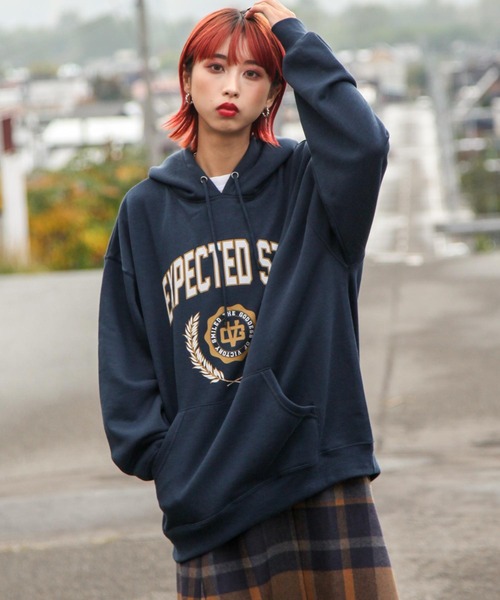 ZIP FIVE(ジップファイブ)の「【ZIP FIVE】【肉厚】 ビッグシルエットカレッジパーカー(パーカー・レディース・チャコール/グレー系/ダークグリーン/ネイビー/ホワイト系/アイボリー系/ホワイト/ブラック×グレー/ブラック/ダークグリーン系/オートミール/ネイビー系/ネイビー系1/カーキ/アイボリー/ブラック系/グレー・LARGE/X-LARGE/MEDIUM)」の16枚目の写真