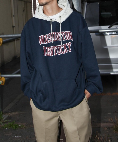 ZIP FIVE(ジップファイブ)の「【ZIP FIVE】【肉厚】 ビッグシルエットカレッジパーカー(パーカー・レディース・チャコール/グレー系/ダークグリーン/ネイビー/ホワイト系/アイボリー系/ホワイト/ブラック×グレー/ブラック/ダークグリーン系/オートミール/ネイビー系/ネイビー系1/カーキ/アイボリー/ブラック系/グレー・LARGE/X-LARGE/MEDIUM)」の17枚目の写真