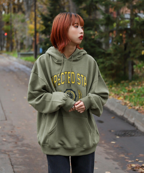 ZIP FIVE(ジップファイブ)の「【ZIP FIVE】【肉厚】 ビッグシルエットカレッジパーカー(パーカー・レディース・チャコール/グレー系/ダークグリーン/ネイビー/ホワイト系/アイボリー系/ホワイト/ブラック×グレー/ブラック/ダークグリーン系/オートミール/ネイビー系/ネイビー系1/カーキ/アイボリー/ブラック系/グレー・LARGE/X-LARGE/MEDIUM)」の13枚目の写真