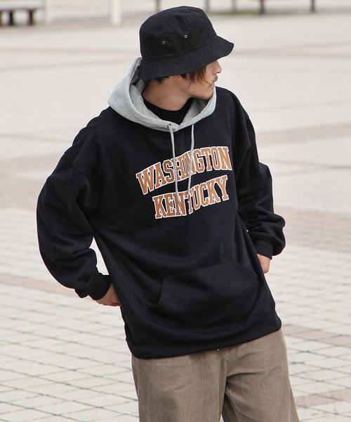 ZIP FIVE(ジップファイブ)の「【ZIP FIVE】【肉厚】 ビッグシルエットカレッジパーカー(パーカー・レディース・チャコール/グレー系/ダークグリーン/ネイビー/ホワイト系/アイボリー系/ホワイト/ブラック×グレー/ブラック/ダークグリーン系/オートミール/ネイビー系/ネイビー系1/カーキ/アイボリー/ブラック系/グレー・LARGE/X-LARGE/MEDIUM)」の5枚目の写真