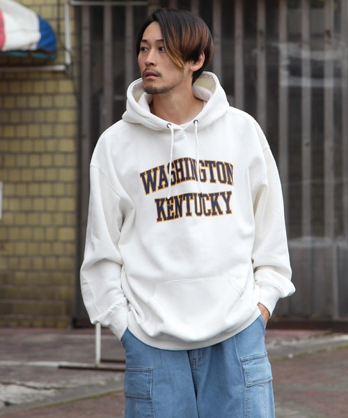 ZIP FIVE(ジップファイブ)の「【ZIP FIVE】【肉厚】 ビッグシルエットカレッジパーカー(パーカー・レディース・チャコール/グレー系/ダークグリーン/ネイビー/ホワイト系/アイボリー系/ホワイト/ブラック×グレー/ブラック/ダークグリーン系/オートミール/ネイビー系/ネイビー系1/カーキ/アイボリー/ブラック系/グレー・LARGE/X-LARGE/MEDIUM)」の20枚目の写真